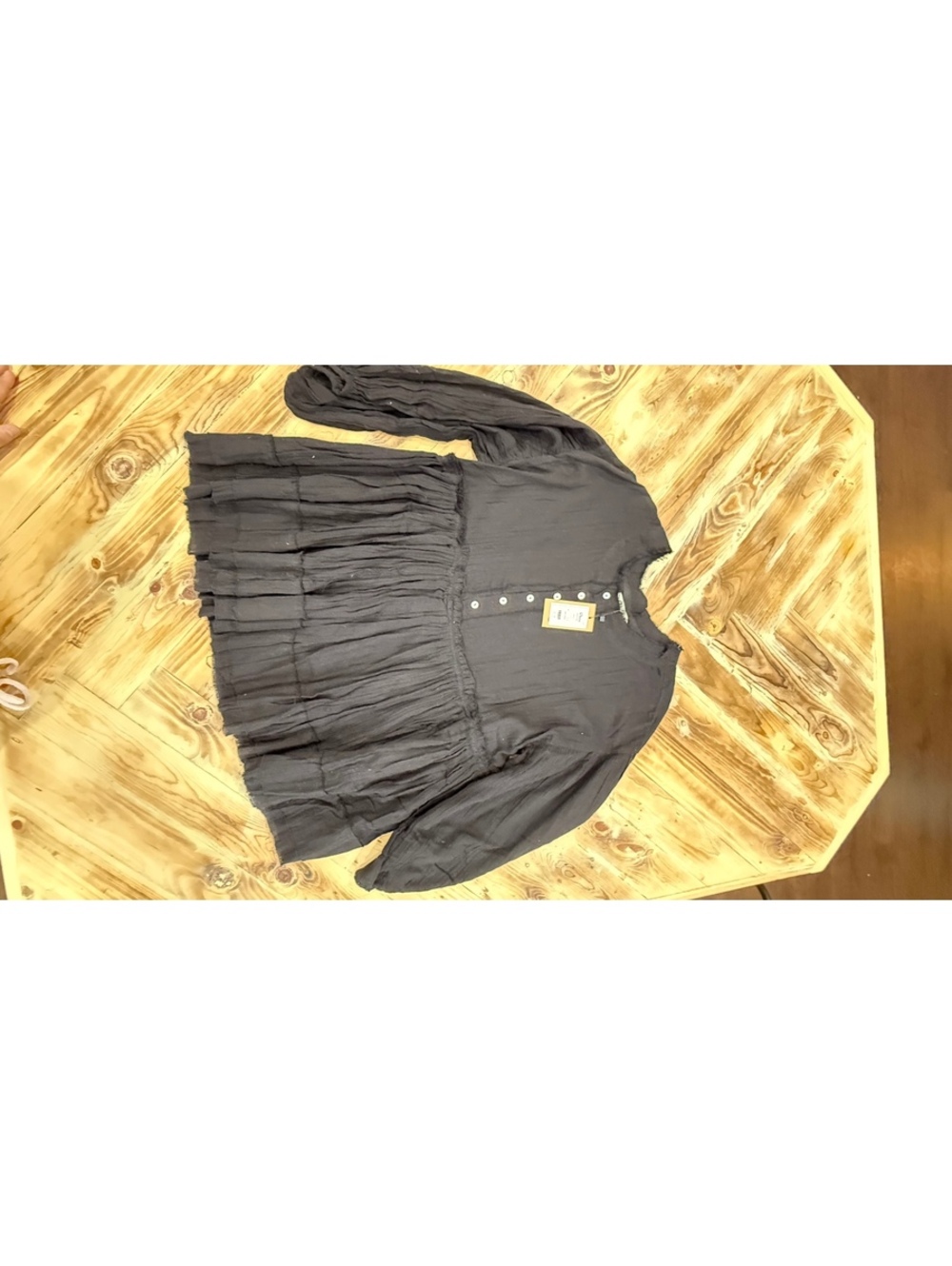 Rhea black long sleev top 0621